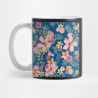 Oleander Flower bouquet Tech Blue Mug